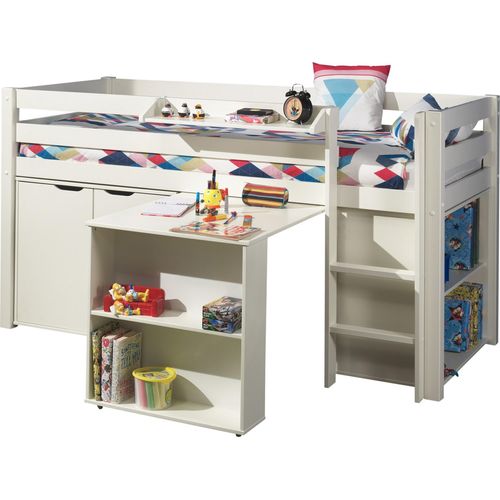 Funktionsbett ></noscript>PINO< in Bett Kiefer massiv, Beimöbel MDF weiß lackiert