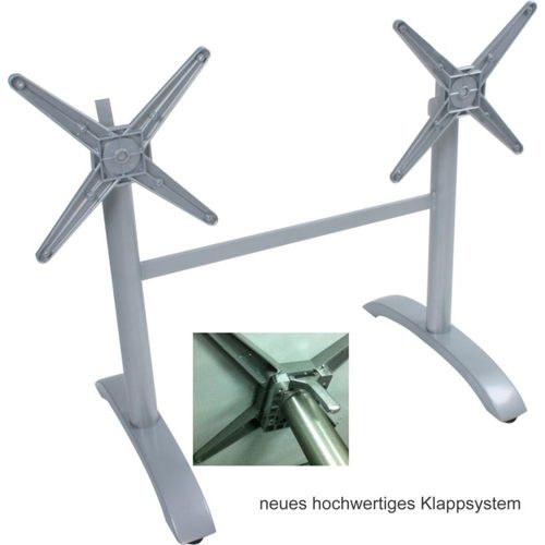 Tischgestell >Pamir< in silber aus Aluminium - 60x72x102cm (BxHxT)