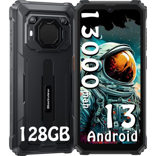 Blackview BV6200 Pro(4GB+128GB) Outdoor Handy Ohne Vertrag, Android 13 Outdoor Smartphone mit 13000mAh Akku, Helio P35 2.3Ghz Octa Core, 13MP+8MP 6.56