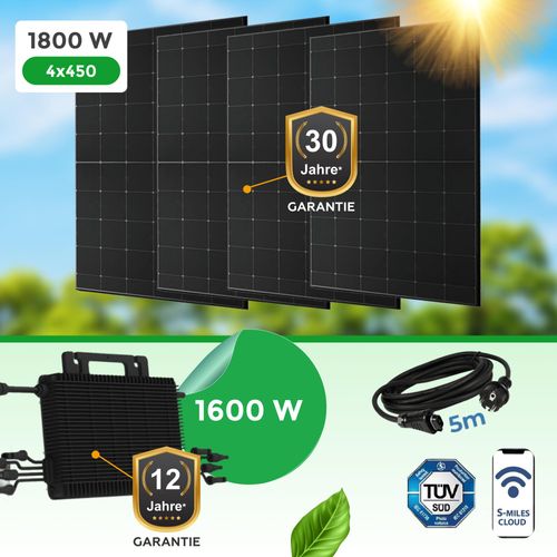 Balkonkraftwerk 1800Watt mit HMS 1600W Hoymiles Wechselrichter