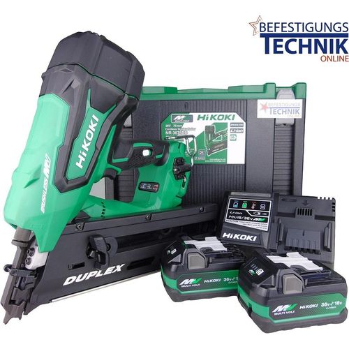 Hikoki NR3675DD WRZ, Nagler, Schwarz, Grün, 4,5 cm, 7,5 cm, Akku, Lithium-Ion (Li-Ion)