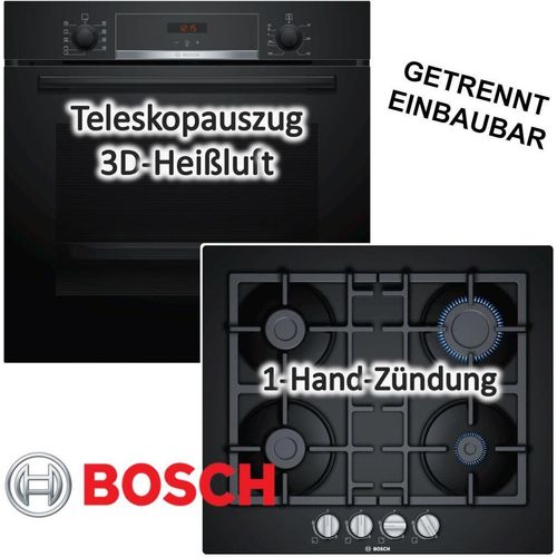 Herdset Bosch Backofen Schnellaufheizung + Gaskochfeld autark 60cm