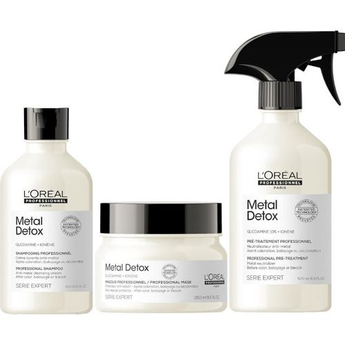 Loreal Metal Detox Shampoo 300ml + Loreal Metal Detox Mask 250ml + Loreal Metal Detox Pre-Treatment Spray 500ml