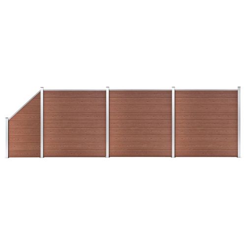 WPC Zaun-Set 3 Quadrate + 1 Schräge 619x186 cm Braun , Drahtzäune Design 2024