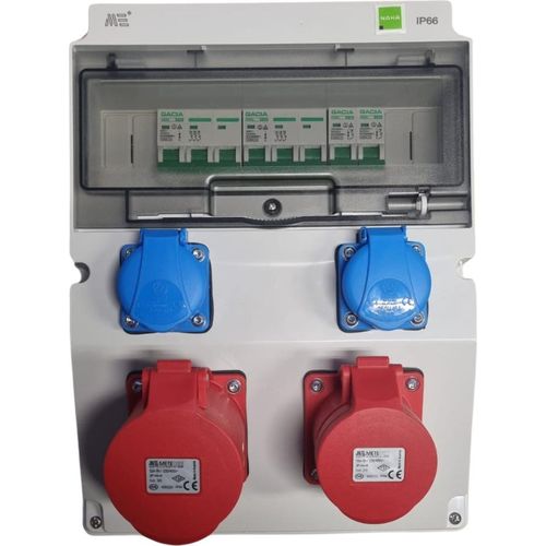 Wandverteiler Stromverteiler CEE 32A 16A 230V Schuko mit Sicherungen LS / 96V-1