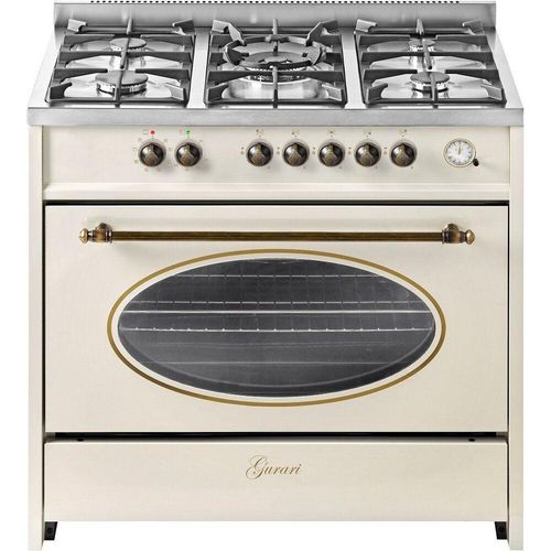 GURARI Gas-Standherd GCH E 914 Cr R, Retro Gas Elektro Standherd 90 cm/ Nostalgie Range Coocker / 121L