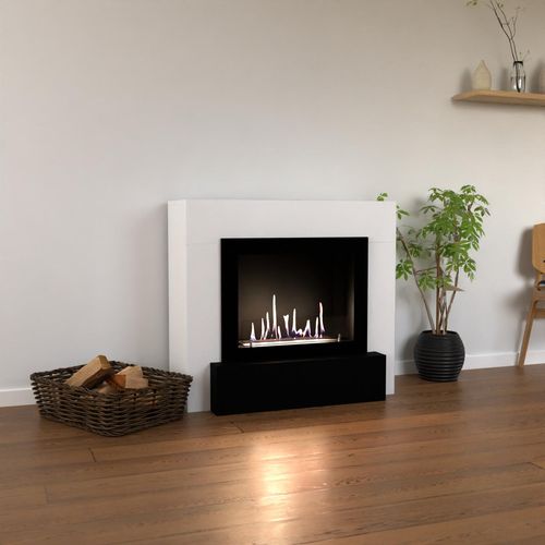 GLOW FIRE Ethanol Kamin 'Odda' | Ethanolofen in weiß mit 3 Std. Brenndauer und 2 KW Heizleistung | BxHxT: 99x90x45 cm