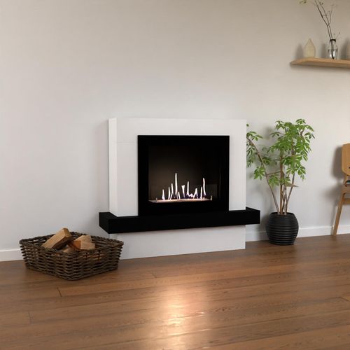 GLOW FIRE Ethanol Kamin 'Larvik' | Ethanolofen in weiß mit 3 Std. Brenndauer und 2 KW Heizleistung | BxHxT: 114x97x32 cm