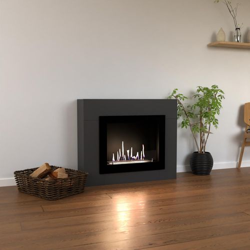 GLOW FIRE Ethanol Kamin 'Alta ' | Ethanolofen in grau mit 3 Std. Brenndauer und 2 KW Heizleistung | BxHxT: 114,2x98,5x29,8 cm