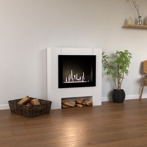 GLOW FIRE Ethanol Kamin 'Harstad RW' | Ethanolofen in weiß mit 3 Std. Brenndauer und 2 KW Heizleistung | BxHxT: 114,2x95,8x29,8 cm