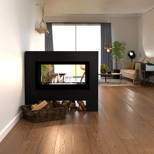 GLOW FIRE Ethanol Kamin 'Harstad ' | Ethanolofen in schwarz mit 3 Std. Brenndauer und 2 KW Heizleistung | BxHxT: 114,2x98,5x29,8 cm