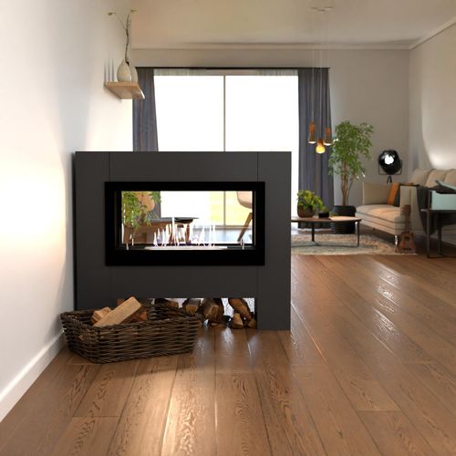GLOW FIRE Ethanol Kamin 'Harstad ' | Ethanolofen in grau mit 3 Std. Brenndauer und 2 KW Heizleistung | BxHxT: 114,2x98,5x29,8 cm