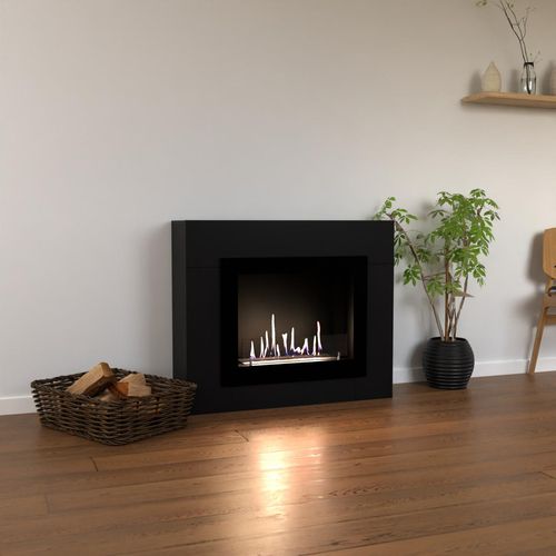 GLOW FIRE Ethanol Kamin 'Alta ' | Ethanolofen in schwarz mit 3 Std. Brenndauer und 2 KW Heizleistung | BxHxT: 114,2x98,5x29,8 cm