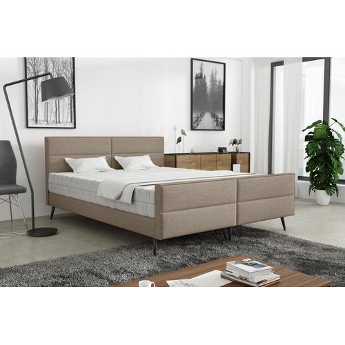 Polsterbett Doppelbett CREMONA 120x200cm Stoff Gemma Cappuccino ohne Matratze