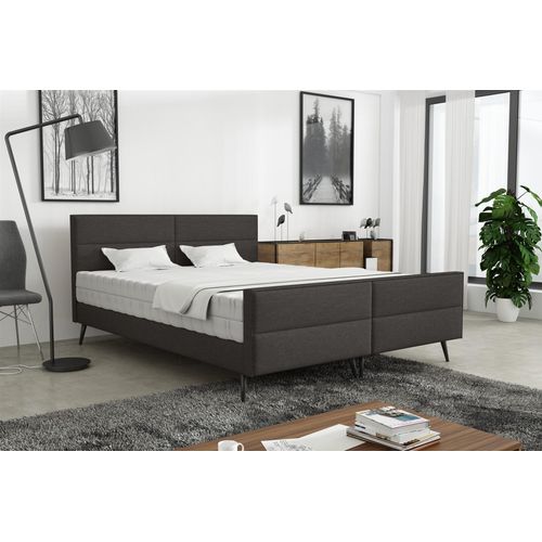 Polsterbett Doppelbett CREMONA 180x200cm Stoff Gemma Anthrazit ohne Matratze
