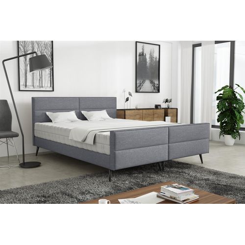 Polsterbett Doppelbett CREMONA 180x200cm Stoff Gemma Dunkelgrau ohne Matratze
