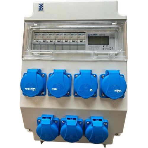 Wandverteiler Stromverteiler 7x 230V Schuko mit HAGER Sicherungen LS / Stromzähler / 3 Phasen ROS11/x-25/S 95H-2