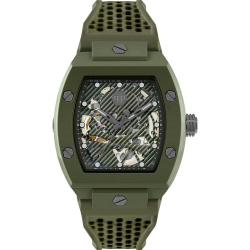 Philipp Plein PWVBA0223 $KELETON ECOCERAMIC Automatik grün Herren Uhr NEU