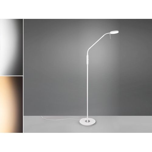 LED Stehleuchte MONZA dimmbar mit Flexarm, Höhe 145cm, Weiß