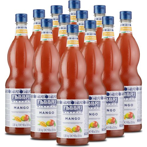 Food-United MIXYBAR-MELONE-FABBRI Sirup 12x1L PET-Flasche - Sciroppo Di Melone Italien - ohne Aroma- Farb- & Konservierungsmittel geeignet für Frucht-Eise Sorbets Säfte Getränke mit und ohne Alkohol oder für exotische Drinks - oder auch für Eiscafes Cock