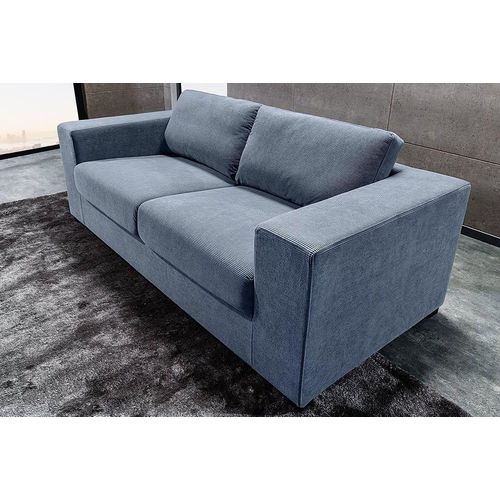Lounge-Sofa NICE 220cm blau Cord Federkernpolsterung