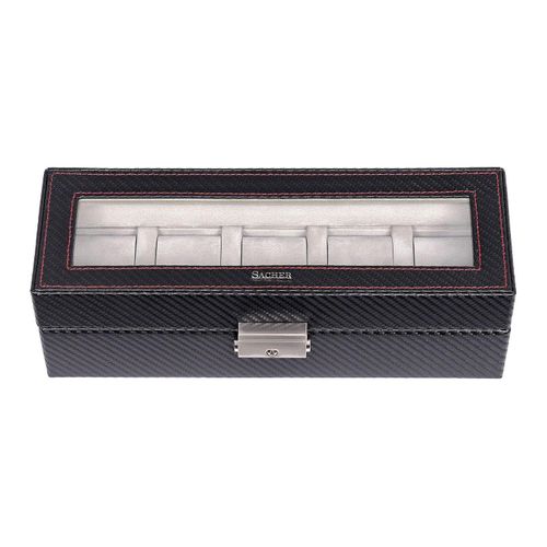 Sacher Schmuckschatulle Carvon Uhrenbox für 5 Uhren Black schwarz