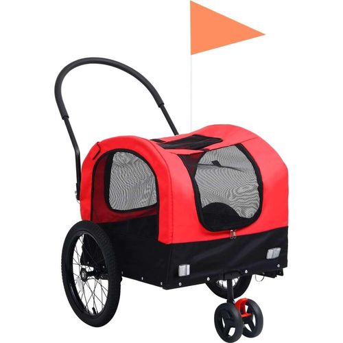2-in-1 Tier-Fahrradanhänger und Jogger Blau und Schwarz
