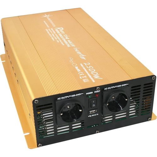 Spannungswandler 24V 230V Gold Reiner Sinus Wechselrichter: 2500 W