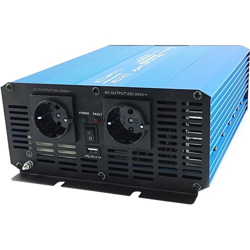 Spannungswandler 24V 230V Blau Reiner Sinus Wechselrichter: 2000 W