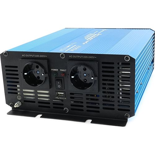 Spannungswandler 24V 230V Blau Reiner Sinus Wechselrichter: 1500 W