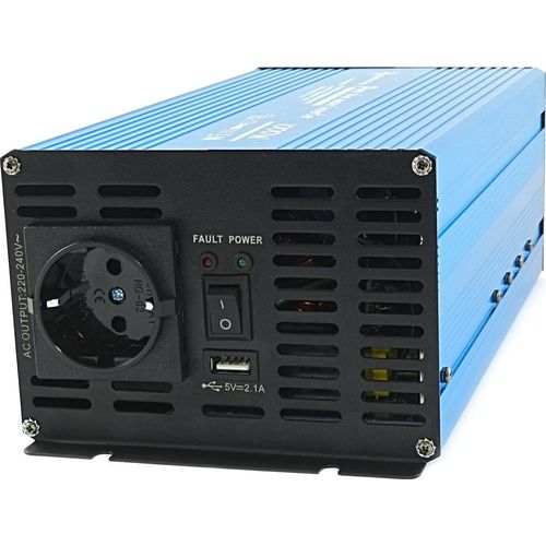 Spannungswandler 24V 230V Blau Reiner Sinus Wechselrichter: 1000 W