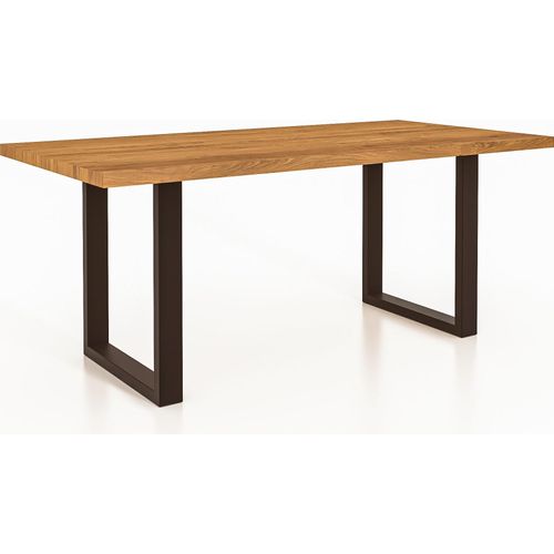 Esstisch STEEL 90 x 180 aus Massivholz, Wildeiche Naturgeölt