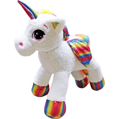 Einhorn Kuscheltier XXL Regenbogen mit Flügeln - ca. 155 cm