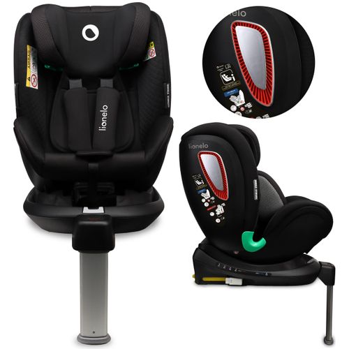 lionelo Autokindersitz ANTOON PLUS, ab Geburt, bis 3 Jahre, ab 0 kg, bis 18 kg, (einstellen), I-Size ISOFIX 360° Liegeposition 0 bis Black Onyx