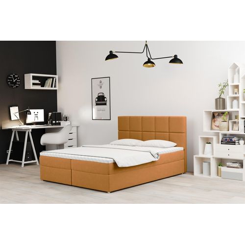 Boxspringbett Schlafzimmerbett FRASCO 120x200cm in Stoff Soro Safran