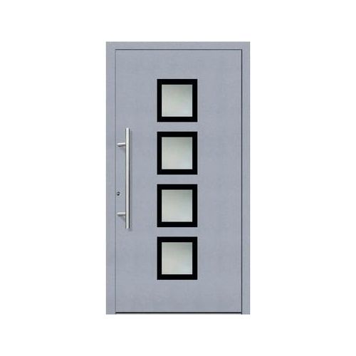 Haustür Aluminium/PVC Smart A08 2.0 RC2 grau 1000 x 2100 Links inkl. Beschlagset,Stangengriff,Profilzylinder inkl. 3 Schlüssel