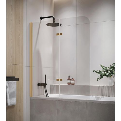 Badewanne Austin Gold 5mm mit Nanobeschichtung 120 x 140cm Duschwand Duschabtrennung Badewannenaufsatz