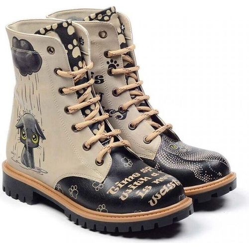 Damenschuhe Goby Schnürstiefeletten mit Katzen TMS102 35