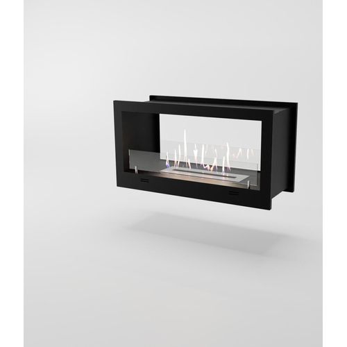 GLOW FIRE Ethanol Kamin Einsatz '2 Side ' | Ethanolkamineinsatz mit 3 Std. Brenndauer und 2 KW Heizleistung | BxHxT: 84,5x44,5x34 cm