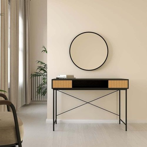 Bronx71 Schreibtisch Maury schwarz / Eiche hell 120x55x77cm
