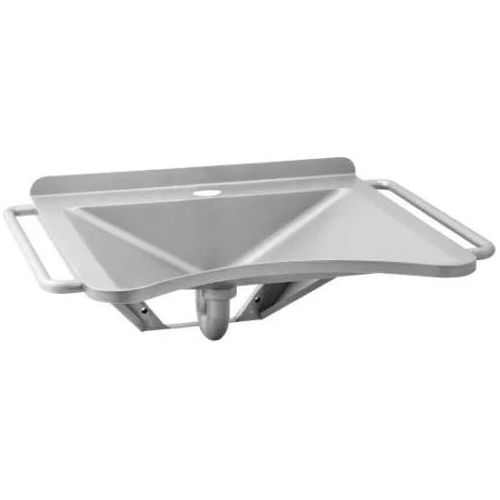 Waschbecken Edelstahl barrierefrei Wandmontage geschliffen unterfahrbar AUM018INV