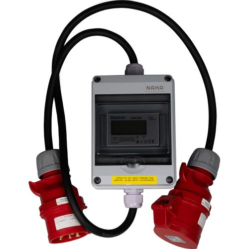 16A MID geeicht - Mobiler Digital Stromzähler Zwischenstecker Box 1,5m 400V / 16A CEE-Stecker Und Kupplung