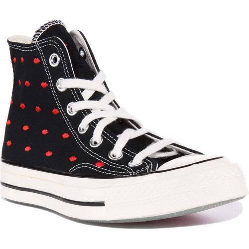 Converse Chuck 70 Hi Frauen Gestickte Lippen Le wand Turnschuhe Schwarz Rot – 3 Großbritannien - 35 EU - 5 USA / Schwarz Rot Image