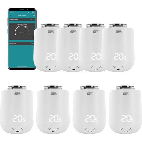 Eurotronic Comet WiFi Heizkörperthermostat Set - Smart Home Heizungssteuerung für 8 Heizkörper inkl. gratis App und Ventil-Adapter-Gutschein | Kompatibel mit jedem WLAN Router (2,4 GHz)