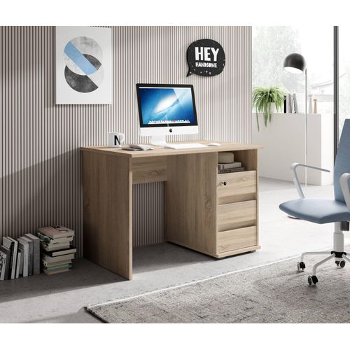 Schreibtisch ></noscript>Flinn< in Eiche Sonoma hell - 110x75x65cm (BxHxT)