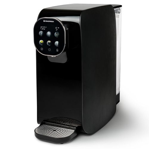 OsmoFresh® Auftisch Osmoseanlage Quella Pro | mit Heißwasserspender | 6 Temperaturstufen | 7-fach Umkehrosmose Filterung Farbe wählen: Schwarz