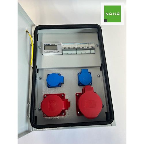 IP54 Metall Stromverteiler Wandverteiler CEE 32A 16A 2x230V mit Stromzähler 94H-4