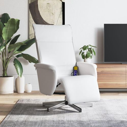 Massagesessel mit Fußteil Weiß Kunstleder 356654