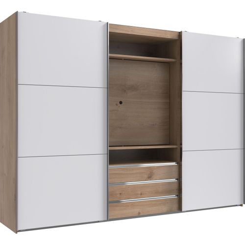 TV-Schrank ></noscript>MAGIC< in PLANKENEICHE + WEISS - 300x216x65cm (BxHxT)