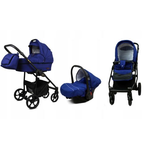 BabyLux® AIR | 3in1 Kinderwagen Bambimo | Sailor Blue | Kombikinderwagen | Kinderwagenset | Buggy + Babywanne + Autositz / Auto-Babyschale